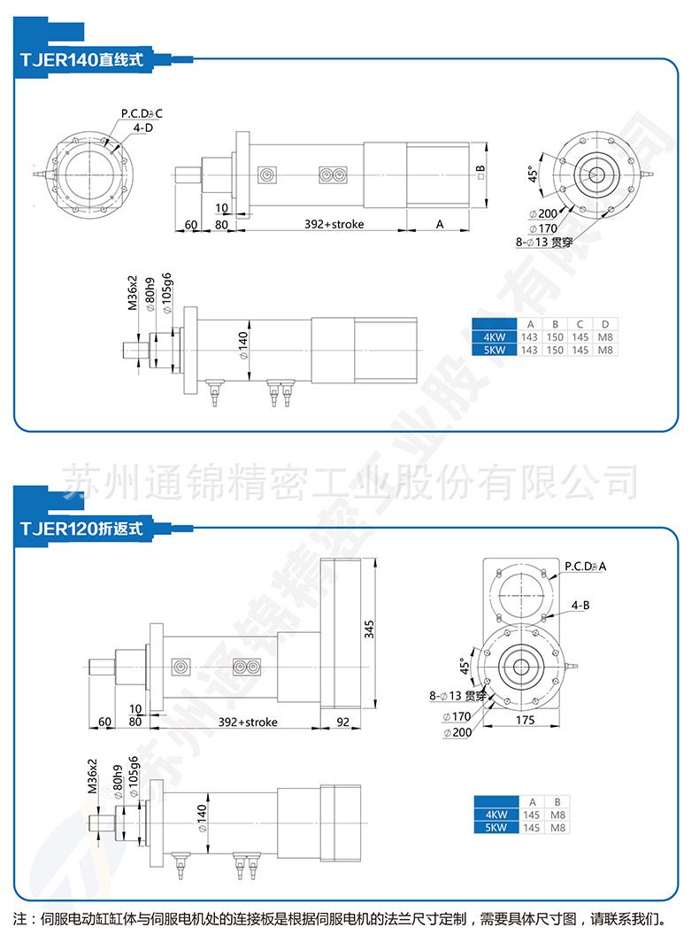 TJER140重負(fù)載電動缸